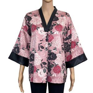 marc new york floral blouse size L sleeve 3/4